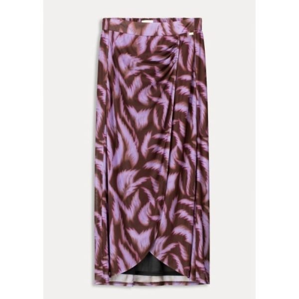 Falda de malla morada y marrón