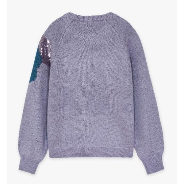 Jersey gris lila con lentejuelas - Imagen 3
